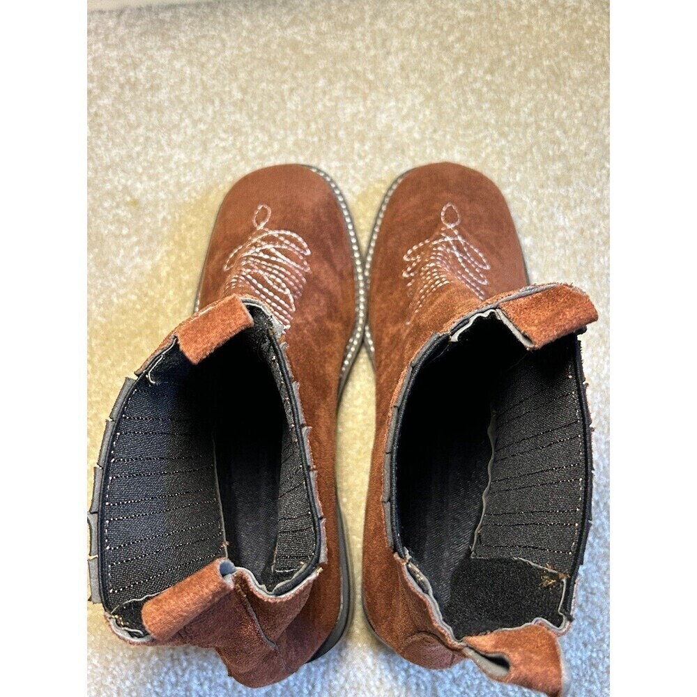 Brown Suede Cowboy Ankle Boots Size 39 Women’s - Picture 4 of 8